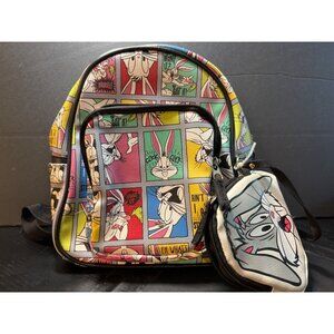 Warner Bros. Looney Tunes Bugs Bunny Mini Backpack w/Zip Pouch White 10.5"